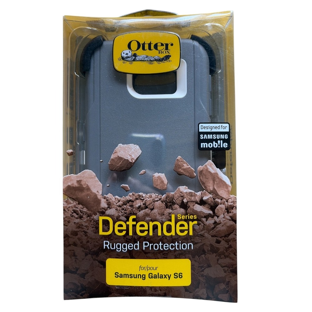 OtterBox Defender Series Case Samsung Galaxy‎ S6 Rugged Gray White with Holster